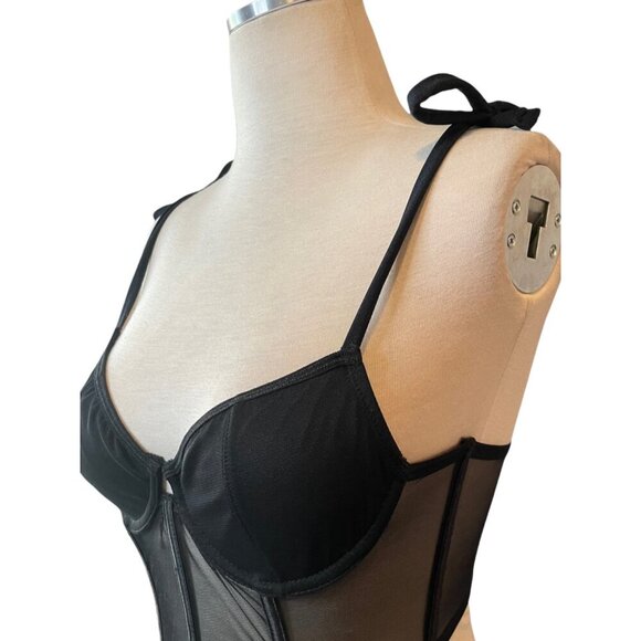 KAT THE LABEL Femme Bustier in Black Medium Womens Strapless Corset - Picture 7 of 14